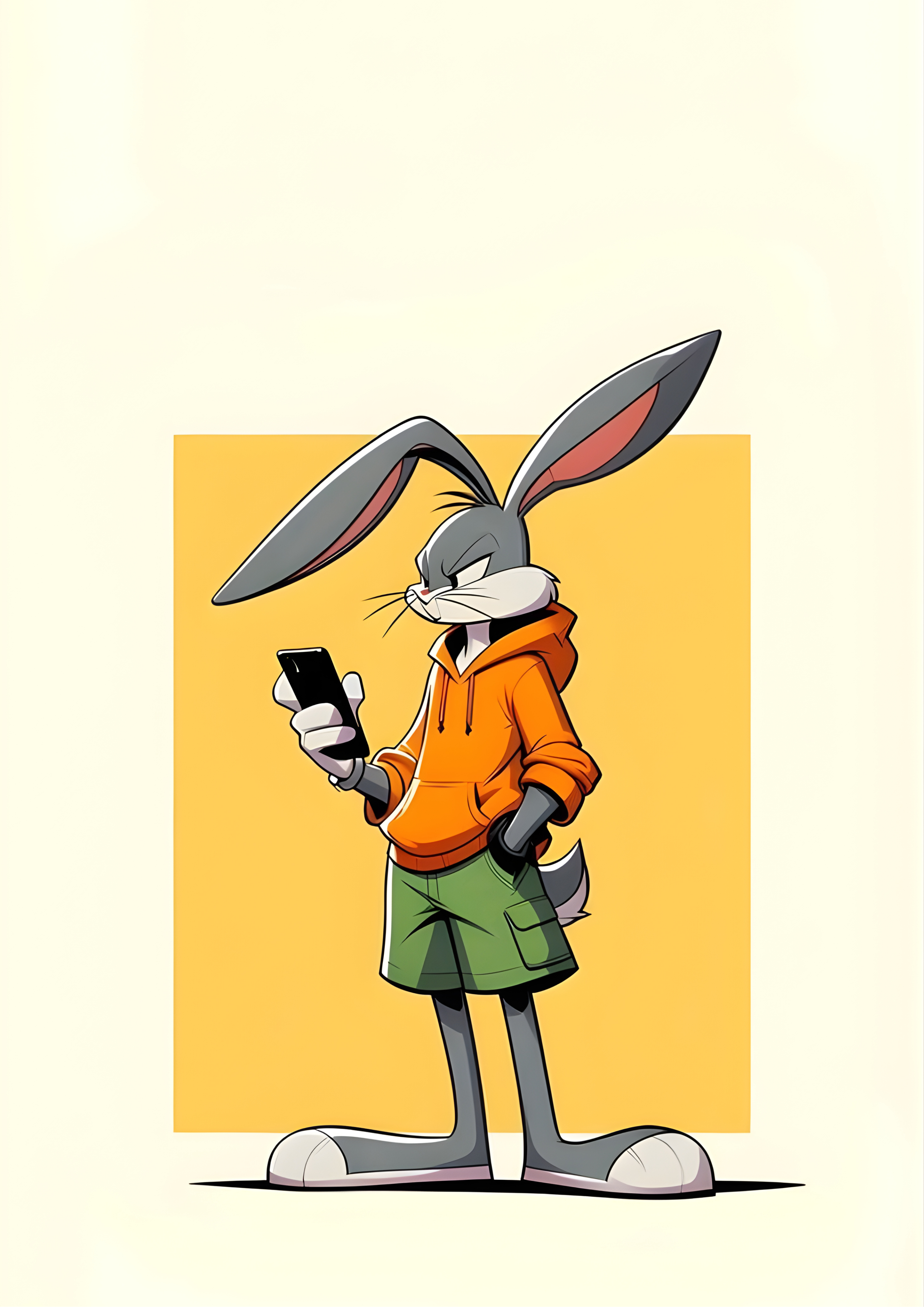 Hoodie Rabbit with Phone