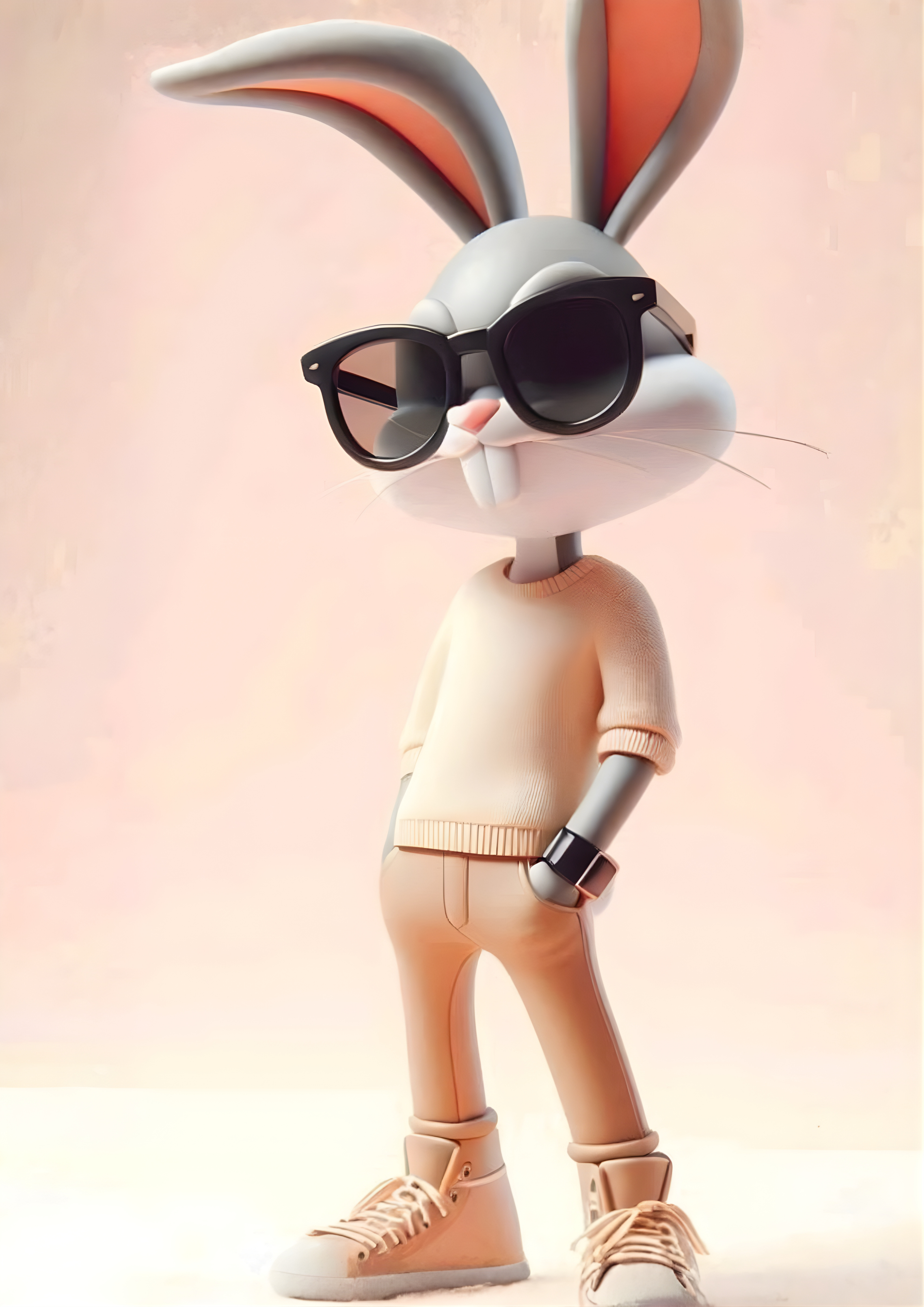 Monochrome Style Rabbit