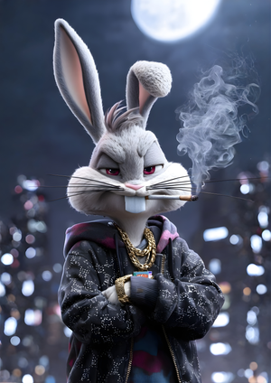 Street Rabbit with Cigar