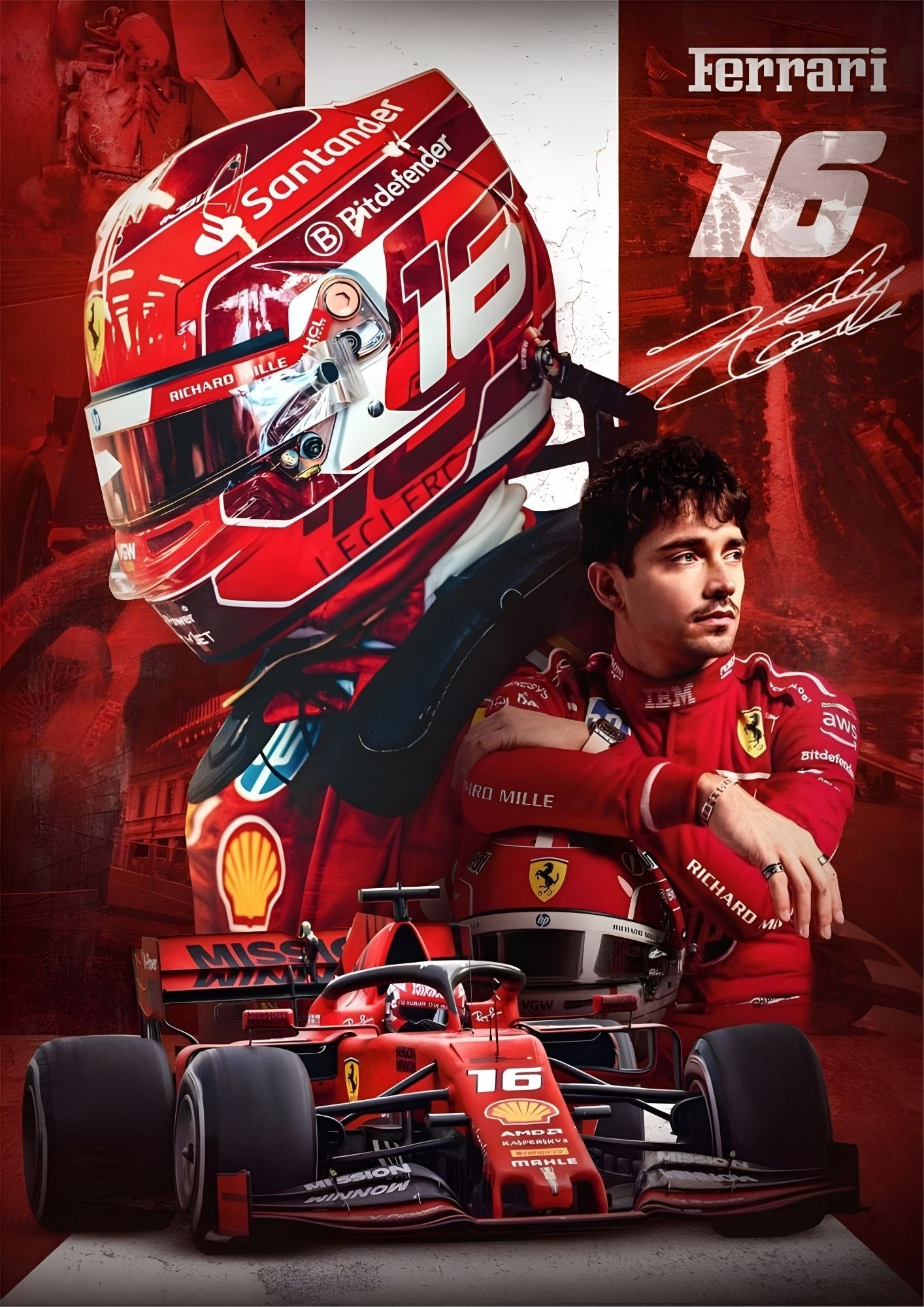 Charles Leclerc Ferrari Montage