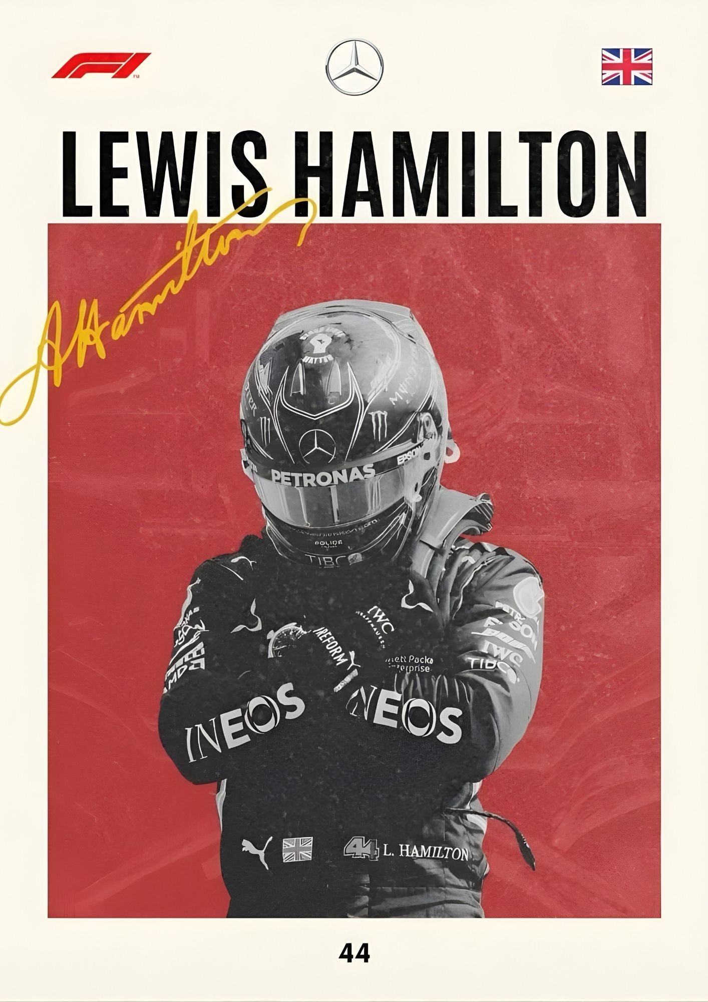Lewis Hamilton F1 Champion Autograph