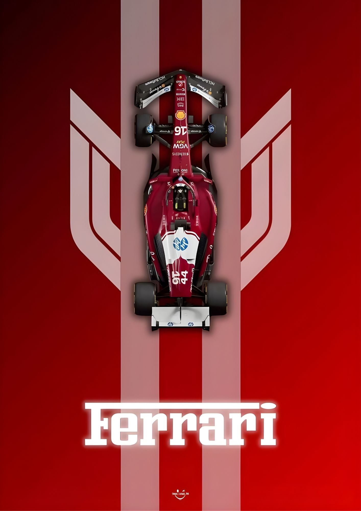 Ferrari F1 Car Logo Poster