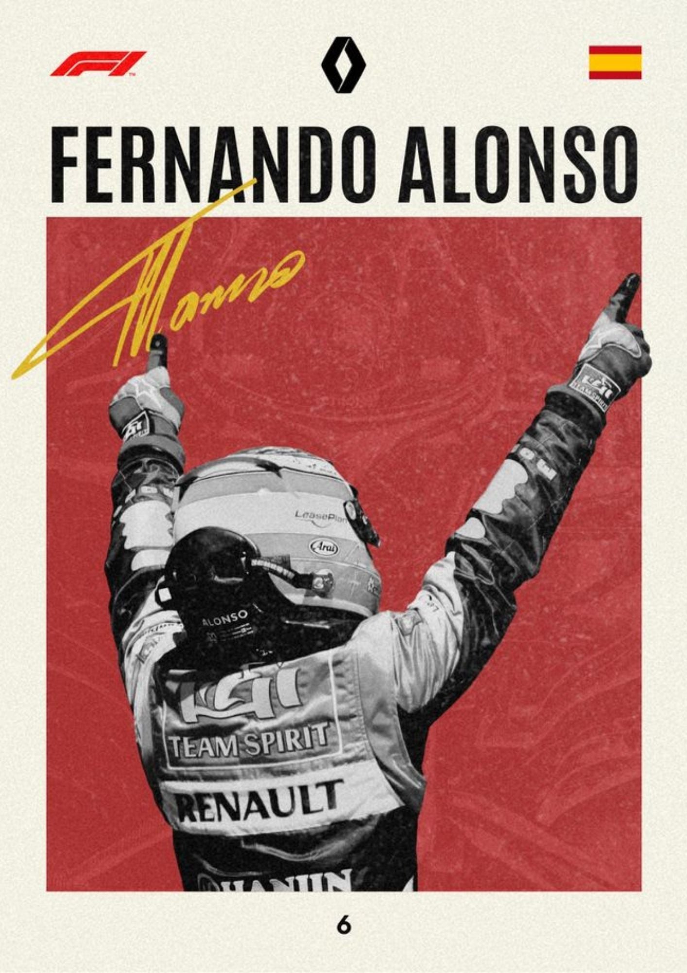 Fernando Alonso Renault Champion Poster