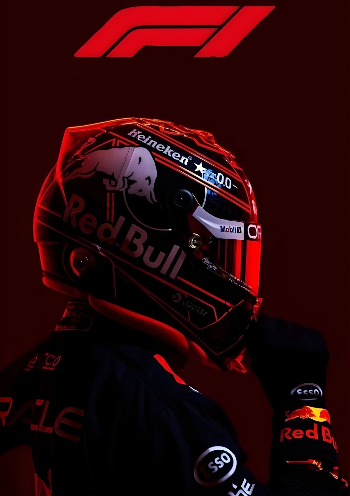 Red Bull F1 Helmet Design Poster