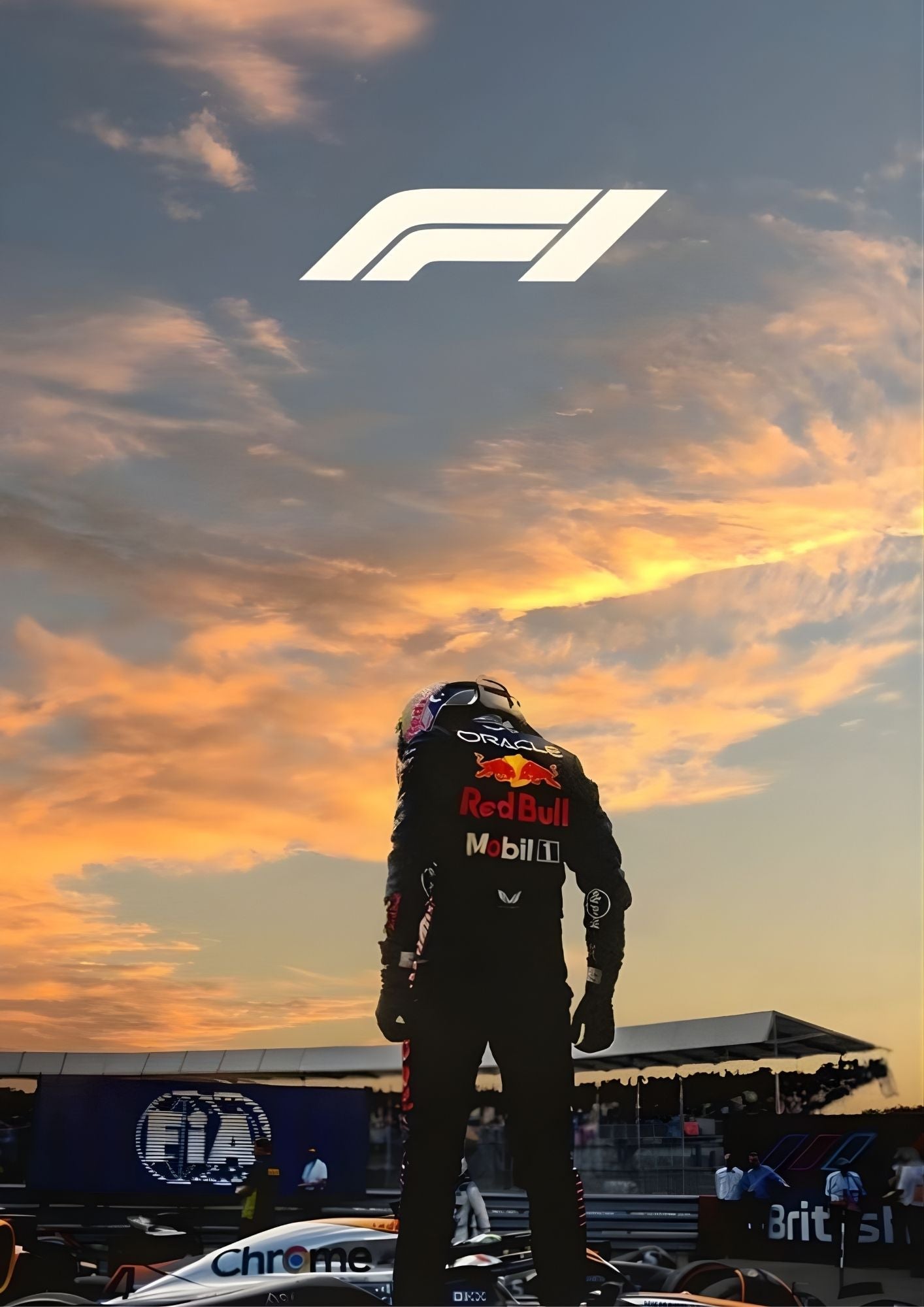 Verstappen Sunset Podium Poster