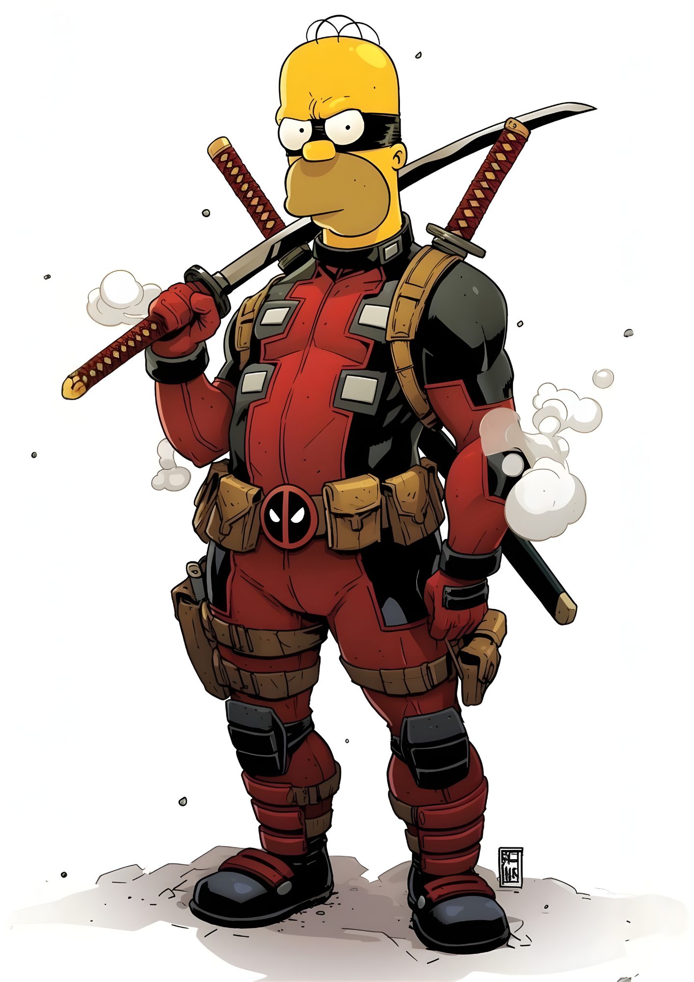 Homer Deadpool Samurai