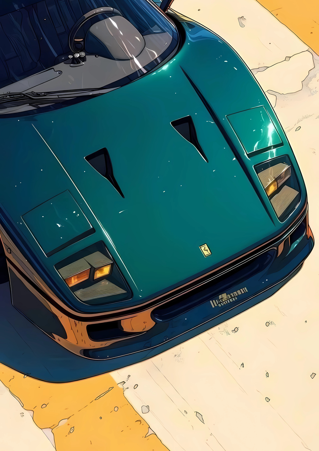 Cartoonish Car Poster