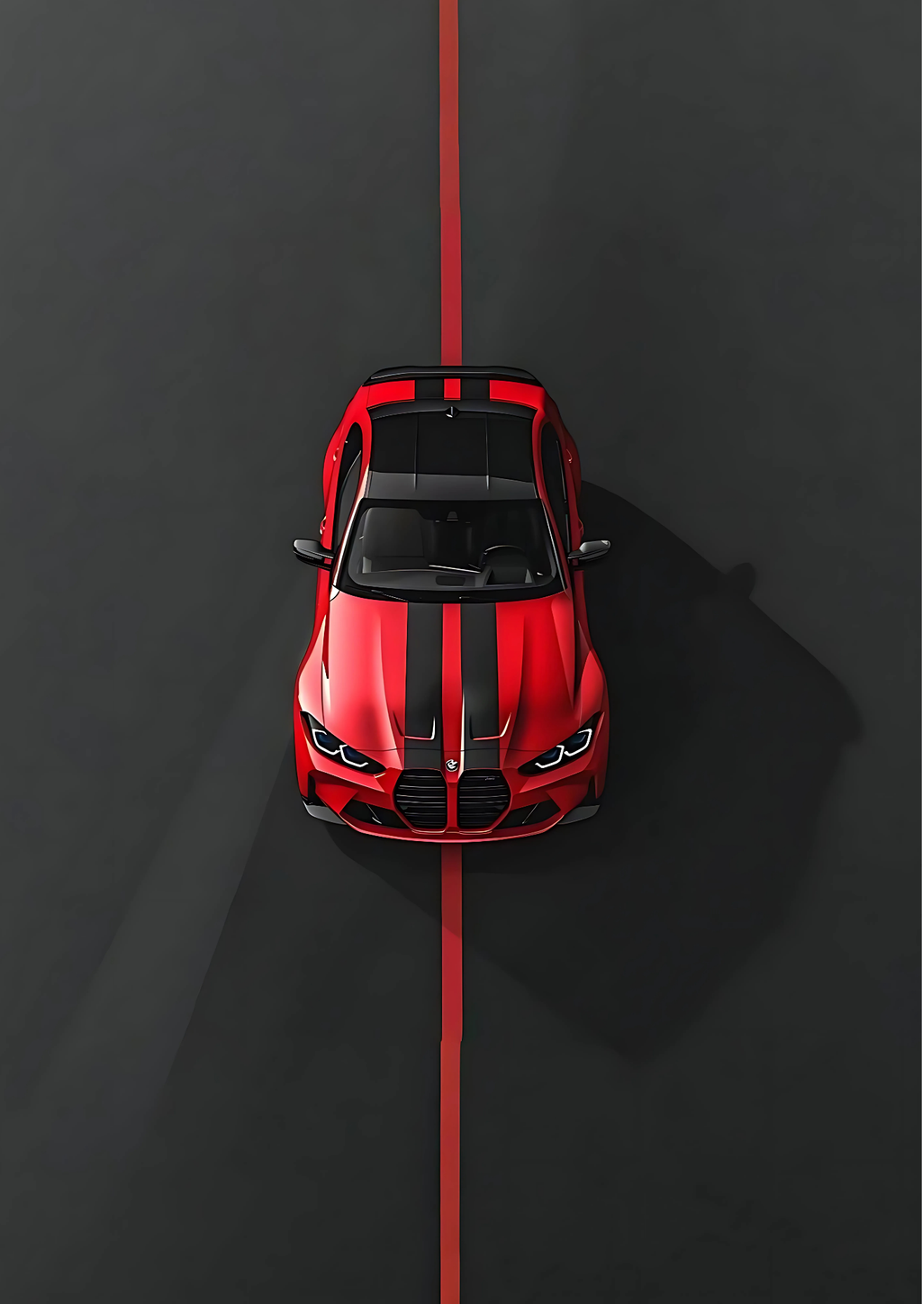 Cartoonish Red Car poster