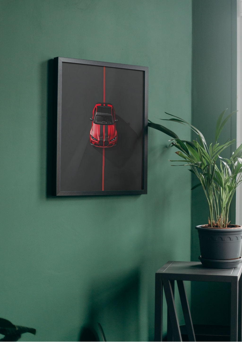 Cartoonish Red Car poster